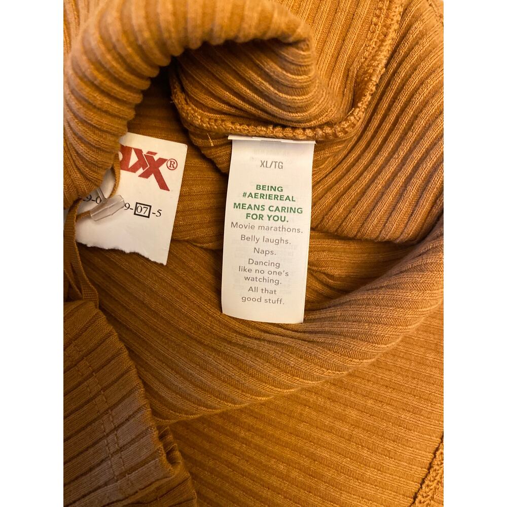 NWT Aerie Women's Size XL Brown Corduroy One Shoulder Off the Shoulder Top - Picture 4 of 4